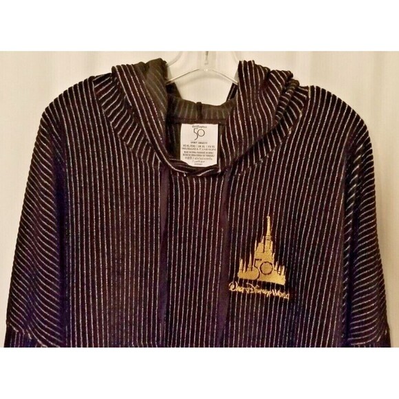 DisneyHoodie 50th Anniversary Spirit Black + Metallic Gold Stripe NEW TAGS XL